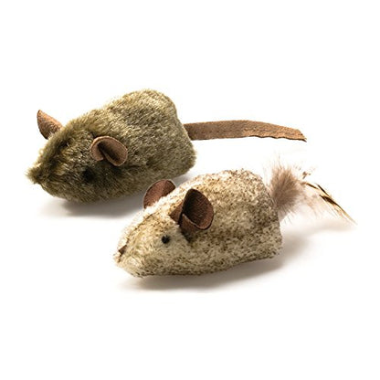 OurPet's Play-N-Squeak Twice the Mice Cat Toy, 2pc (Interactive Catnip Toy, Real Mouse Electronic Sound) - style: Twice the Mice (Pack of 2)