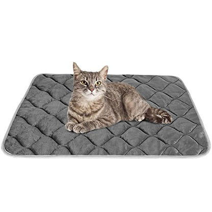 Self Warming Cat Bed Self Heating Cat Mat Thermal Pet Bed Mat Self-Warming Dog Crate Pad 20"x16" - color: Grey, size: 20.0"L x 16.0"W x 0.5"Th