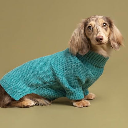 Fitwarm Turtleneck Dog Knitted Sweater, Thermal Winter Clothes for Small Dogs - Boy, Girl, Doggy Pullover Jumper, Pet Outfit, Teal Blue, XS - color: Steel Blue, size: X-Small