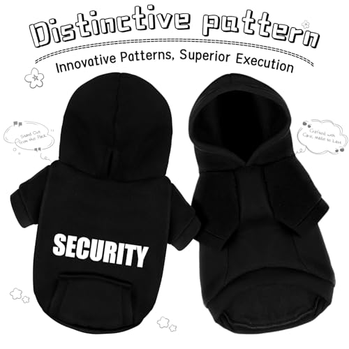 Paiaite Wine Red Chihuahua Dog Hoodie: Warm and Stylish with a 'Security' Printed Sweatshirt, Cold Weather Pet Clothes, and Sweater Coat All in One - Perfect for Winter and Cool Summer Nights! XL - color: Wine Red, size: XL-(15~24lb) | Chest(~21.5")