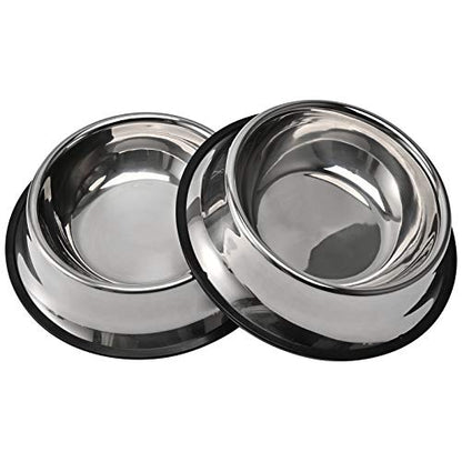 2Packs Stainless Steel Dog Bowl with Anti-Skid Rubber Base for Small/Medium/Large Pet, Perfect Dish, Pets Feeder and Water Choice Puppy Cat Kitten (8oz) - size: 8oz