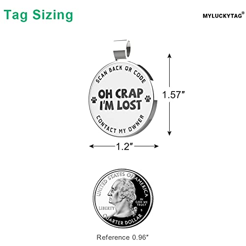 QR Code Pet ID | Personalized Dog & Cat Collar Tag | Online Profile with Instant Scanned Location Alert Email - style: OH C0ap I'm Lost