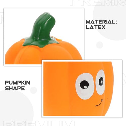 Balacoo 2 Pcs Squeaky Latex Pumpkin Dog Toys, Chew-Redirecting for Destructive Chewing, Teeth-Grinding Texture for Dental Health – for Small & Medium Dogs, Halloween & Fall Play