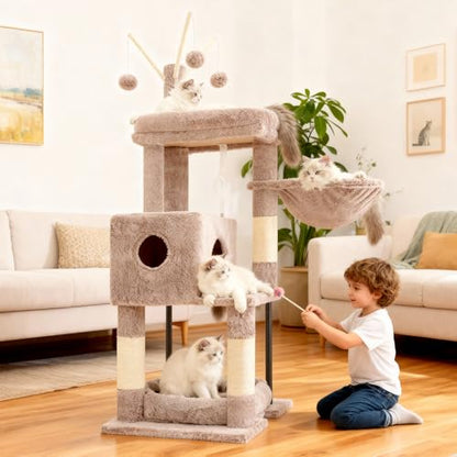 Heybly Cat Tree，HCT202SMU - color: Muchroom, size: 45.3 inch