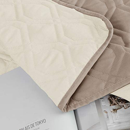 Ameritex Waterproof Dog Bed Cover Pet Blanket for Furniture Bed Couch Sofa Reversible - color: Cream+beige, size: 52x82 Inch (Pack of 1)
