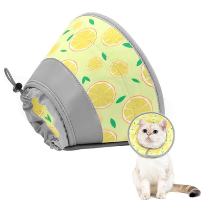 Cat Cone Collar Soft to Stop Licking, Adjustable, Foldable Lightweight Kitten Cones After Surgery Recovery for Cats & Kittens, Cat Cone Alternative, Easy Eating (Yellow, S) - color: Yellow, size: S