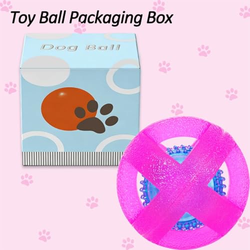 Dog Ball Toy for Chewing and Treat Dispensing - Tough Rubber Puppy Chew Toys Interactive Puzzle Balls for Teething & Slow Feeding, 3.5 Inch (Pink) - color: Pink