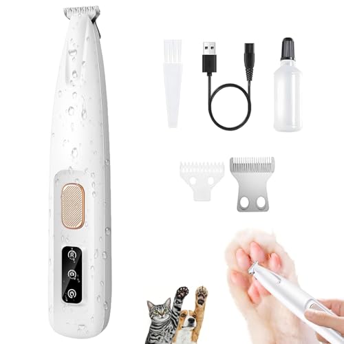 1PC Dog Paw Trimmer with LED Light,35dB Low Noise Precision Pet Paw Trimmer for Dogs Cats Grooming Clippers,Safety Electric Paw Hair Trimmer for Paws,Ears,Rump,Face,Eyes,Dog - color: 1pc Dog Paw Trimmer