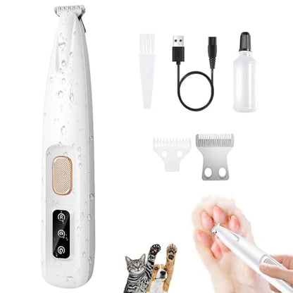 1PC Dog Paw Trimmer with LED Light,35dB Low Noise Precision Pet Paw Trimmer for Dogs Cats Grooming Clippers,Safety Electric Paw Hair Trimmer for Paws,Ears,Rump,Face,Eyes,Dog - color: 1pc Dog Paw Trimmer