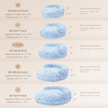 EHEYCIGA Dog Bed Medium Size Dog, Fluffy Small Dog Couch with Removable Washable Cover, Bolster Pet Sofa, Waterproof and Non-Slip, 30" x 30"x 8.5", Blue - color: Blue, size: 30"L x 30"W x 8.5"Th