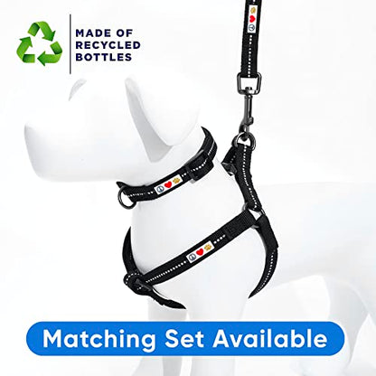 Pawtitas Recycled Dog Collar with Reflective Stitched Puppy Collar Made from Plastic Bottles Collected from Oceans Extra Small Black Sea - color: Recycled Black, size: X-Small (Pack of 1)
