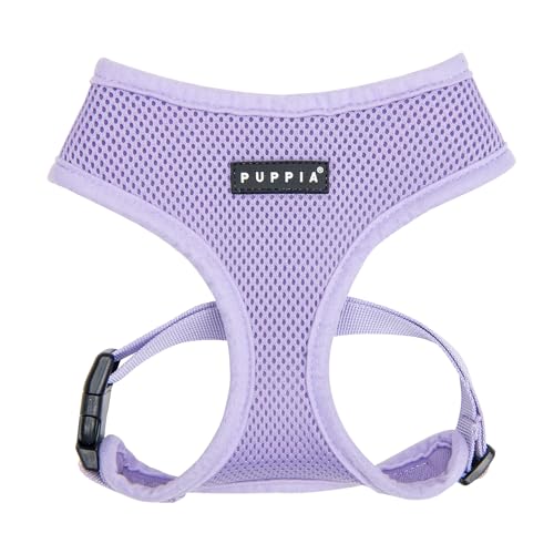 Puppia Soft Dog Harness No Choke Over-The-Head Triple Layered Breathable Mesh Adjustable Chest Belt and Quick-Release Buckle, Violet, X-Small - color: Violet, size: X-Small
