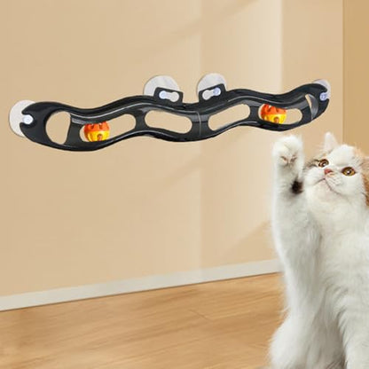 Window Mount Cat Toy - Suction Cup Ball Track, Interactive Roller Coaster Game | Mental Stimulation Activity Center for Indoor