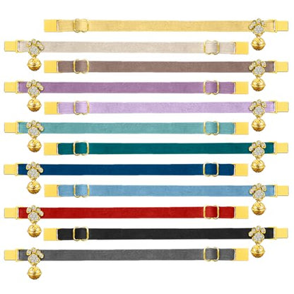 Personalized Breakaway Cat Collars - Magnetic Buckle, Bell - Safety Quick Release, Customized for Girls & Boys Cats- (Velvet-Black) - color: Velvet-Black