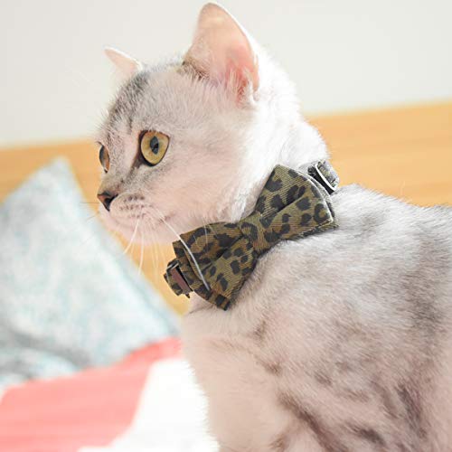 Bowtie Cat Collars Breakaway with Bell, Adjustable Cute Kitty Collars Safety Buckle Kitten Collar for Cat Puppy 7.5-11in (17) - color: 17