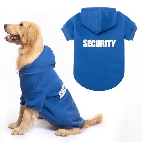 BINGPET BA1002-1 Security Patterns Printed Puppy Pet Hoodie Dog Clothes Medium - color: #1 Royal Blue(Security), size: Medium (All Breed Sizes)
