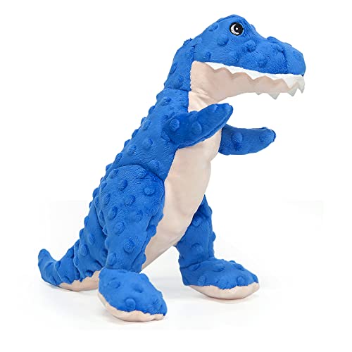 DODODOLA Dog Toys Dinosaur Dog Toy Blue Stuffed Animals Chew Toy Plush Squeaky Dog Birthday Toys for Small Large Big Dogs - color: Blue Dinosaur