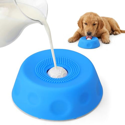 Slow Feeder Dog Lick Sphere Bowl for Liquid Treat, Interactive Large Capacity Non-Slip Dog Licking Toy & Lick Bowl for Small, Medium, Large Breeds