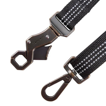 Carhartt Pet Durable Nylon Webbing Shock Absorbing Leash for Dogs, Reflective Stitching for Visibility, Black, Large - color: Black