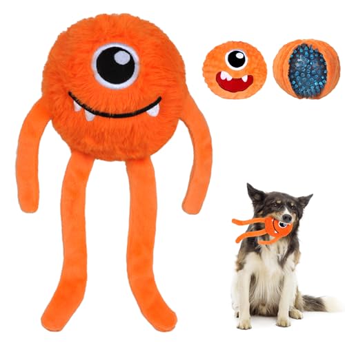 Fida Dog Chew Toys for Aggressive Chewers(3in1), Squeaky Dog Toys for Large Dogs, Interactive Dog Toys to Keep Them Busy, Dog Ball for Small, Medium and Large Dogs(Orange) - color: Orange