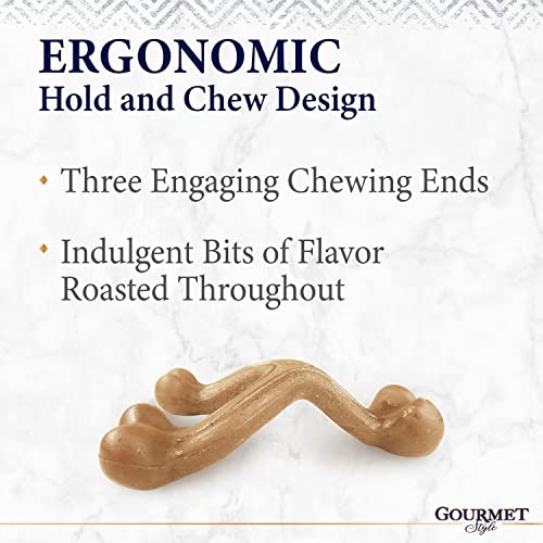 Nylabone Gourmet Style Wishbone Strong Chew Toy for Dogs, Chicken Flavor, Small - Up to 25 lbs, 1 Count - size: Small