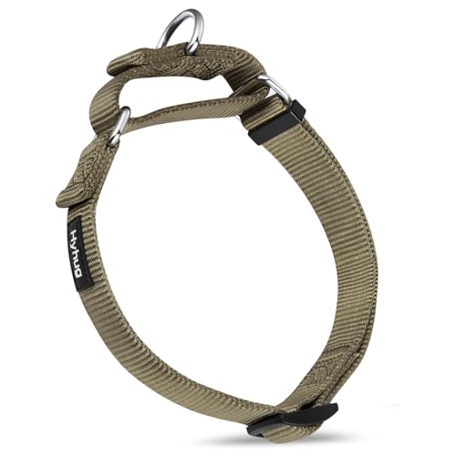 Martingale Dog Collar Medium Green |Escape - Proof Heavy Duty Nylon Durable No Slip, Ideal for Training & Daily Walks - color: Military Green, size: Medium
