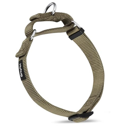 Martingale Dog Collar Medium Green |Escape - Proof Heavy Duty Nylon Durable No Slip, Ideal for Training & Daily Walks - color: Military Green, size: Medium