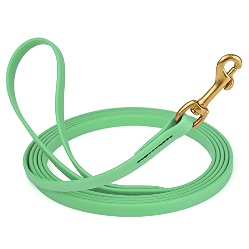 Viper K9 Biothane Working Dog Leash Waterproof Lead for Tracking Training Schutzhund Dog Sport & Search - Odor-Proof Long Line with Solid Brass Snap for Puppy Medium Large 1/2" x 10ft Sea Foam Green - color: Sea Foam Green, size: 1/2" x 10ft