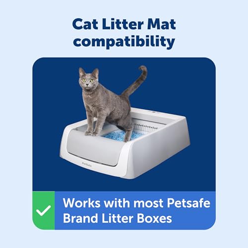 PetSafe Anti-Tracking Litter Mat - Traps Crystal and Clay Clumping Cat Litter - Durable Mesh Material - Easy to Clean Mat - Compatible with All Cat Litter Boxes - Large Size - size: Large