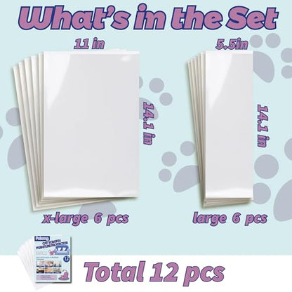 Anti-Cat Scratch Furniture Protector-12-Pack –Single-Sided, Heavy-Duty Self-Adhesive Tape, No-Residue for Couch, Doors & Walls - NO PINS - size: 12P NO Pins