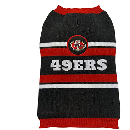 NFL San Francisco 49ers Dog Sweater, Size Extra Small. Warm and Cozy Knit Pet Sweater with NFL Team Logo, Best Puppy Sweater for Large and Small Dogs - color: San Francisco 49ers, size: X-Small