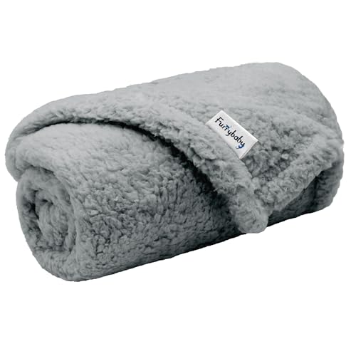 furrybaby Dog Blankets for Small Dogs, Puppy Small Fleece Blankets for Pets, Premium Cat Blanket, Sherpa Pet Blanket Washable for Pet Kitten Doggy (Grey, 24x32 in, S) - color: Grey Blanket, size: 24x32in (pack of 1)