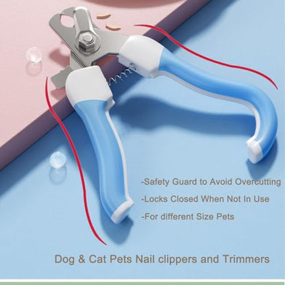 Pet Nail Clippers for Dogs & Cats with Safety Guard, Sharp Stainless Steel Blades, Professional Dog Nail Trimmers for Small Medium Large Breeds, Cat Nail Clippers for Indoor Cats, Quiet Grooming Tool - size: Small size