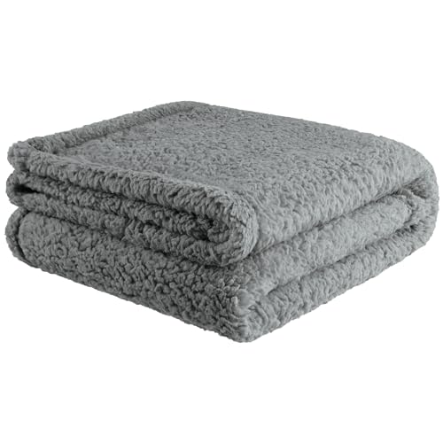 furrybaby Dog Blanket Soft Dog Blankets for Large Dogs Puppy Essentials Washable Sherpa Fleece Cat Blanket 32x40 Inches for Bed Furniture Couch Sofa (Medium, Grey) - color: Grey Blanket, size: 32x40in (pack of 1)