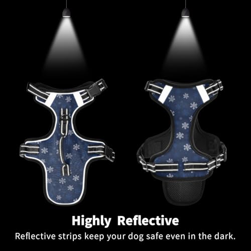 Snowflake Dark Blue Reflective Dog Walking Gear for Bunny Night Walking Essentials Animal Vest for Dogs chalecos para Perros - size: M