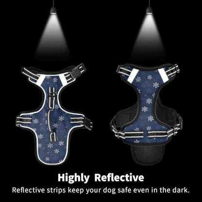 Snowflake Dark Blue Reflective Dog Walking Gear for Bunny Night Walking Essentials Animal Vest for Dogs chalecos para Perros - size: S