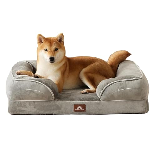 Orthopedic Dog Bed Memory Foam Pet Sofa with Bolsters, Waterproof Liner, Easy to Clean Washable Cover & Non-Slip Bottom – Calming for Small, Medium & Large Dogs