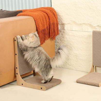 Zakkart 2-Pack Cat Scratching Board, 19.7'' Tall Cardboard L Shape Vertical Cat Scratchers for Indoor Cats, Cat Scratching Post for Wall and Couch, Medium - size: Medium 2PC (19.7'' tall)