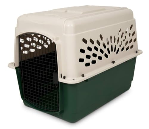 Petmate Ruffmaxx Dog Kennel Pet Carrier & Crate 28" (20-30 Lb), Outdoor and Indoor for Large, Medium, and Small Dogs - Made from Durable Recycled Material w/ 360-Degree Ventilation, Made in USA - color: Green, size: 28.0"L x 21.5"W x 20.5"H