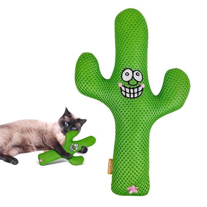 TTcat Catnip Silvervine Matatabi Pillow for Cats & Kittens,Large Cat Cactus Toy Cat Kicker Toy Chew Toy for Indoor Cats. - color: Cactus