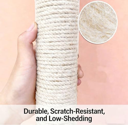 4 PCS M8 Cat Scratching Post Replacement,15.7Inch Sisal Pole Cat Tree Replacement Post with Screws,DIY Scratcher Scratching Post Replacement, Pad, Crafts Gardening Hammock Home Decorating