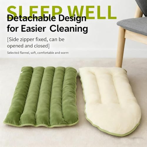 Cat Bed, 2026 New Upgrated Warm Cat Bed for Winter, 360° Nesting Design, Snuggle Season Just Got Fluffier, Calming Plush Anti-Anxiety Cuddler Beds with Removable Cushioned (Green,L) - color: Green, size: L