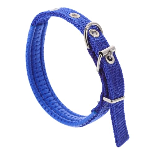 Amosfun Pet Collar Adjustable Polyester Cat Collar Soft Wear-Resistant Kitten Accessories with Alloy Buckle Blue S for Outdoor and Party Use
