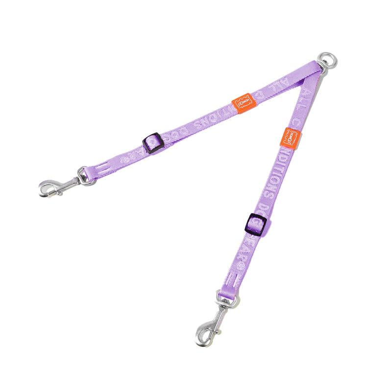 Double Dog Leash, No Tangle 360° Swivel, Adjustable Two Padded Handles, Double Clip Dog Leash Coupler Splitter Breeds (Lavender, 2/3'' x 0.9 FT, Ultralight) - color: Lavender, size: Pro S/M
