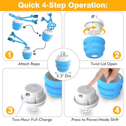 Interactive Dog Toys Ball - Fun Moving Dog Toys to Keep Them Busy | Rechargeable Smart Automatic Dog Ball for Large, Medium, and Small Puppy Dogs for Boredom, Blue