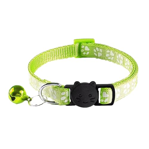 2 Pack Cat Collars - Reflective, Breakaway Design with Bells, Adjustable from 7.5 to 12.5 Inches, Ideal Kitten Collar for Both Girls & Boys (Fluorescent Green) - color: Fluorescent Green