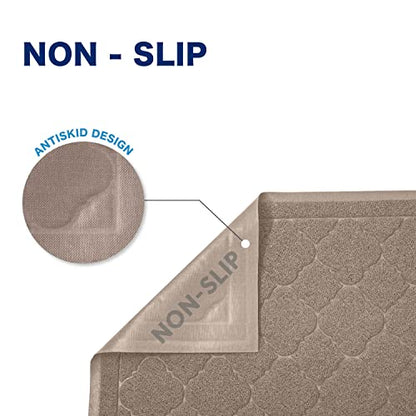 WePet Cat Litter Box Mat, Kitty Premium PVC Pad, Durable Trapping Rug, Phthalate Free, Urine-Resistant, Scatter Control, XXL 47 x 36 Inch, Champagne - color: #06 Champagne, style: Medallion/47 x 36 Inch