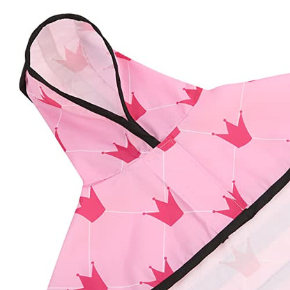 HDE Dog Raincoat Jacket Reflective Adjustable Hooded Pet Poncho Rain Coat with Leash Hole for Small to X-Large Dogs Princess - S - color: Princess, size: Small