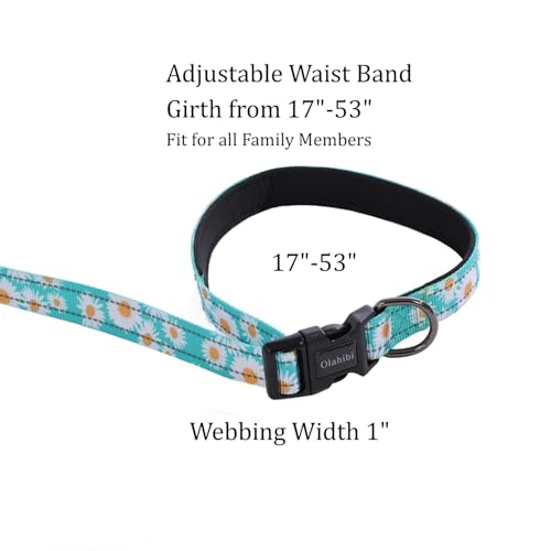 Hands Free Dog Leash, No Pull Bungee Dog Running Waist Leash, with Car Seat Belt, Reflective Stripes, Heavy Duty for Medium and Large Dogs. (Daisy Green, Large) - color: Daisy Green
