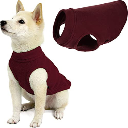 Gooby Stretch Fleece Vest Dog Sweater - Burgundy, X-Small - Warm Pullover Super Stretchy Fleece Dog Jacket for Small to Large Dogs - color: Burgundy, size: X-Small Length (7")